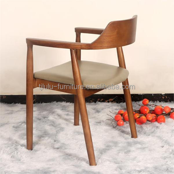 North European PU Leather Pads Solid Wood Dining Chair for Restaurant NO Folded and OEM Service Accepted