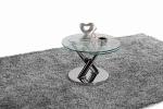 Round Glass Table Top Stylish Tea Table X Metal Base Side Small Table