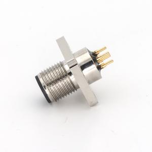 China Square Flange PCB M12 Connector Front Mounting 5 Pin Male Waterproof IP67 factory