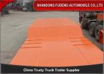 Detachable Gooseneck Lowboy Semi Trailer , Three Axle Low Bed Truck Trailer