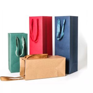 Recyclable Printed Paper Carrier Bags With Paper Twist Handle