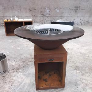 China 23.5 Inch Barbecue Corten Design 500mm Outdoor Wood Burning Bbq Grill factory