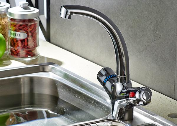 Two Handle High Arc Kitchen Faucet , Thermostatic Kitchen Faucet Side Spray