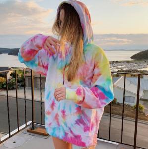 China Custom Tie Dye Printed Oversize Hoodie Casual factory