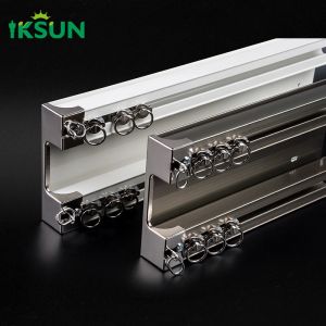 China Heavy Duty Aluminium Double Curtain Track System T5 Temper on sale