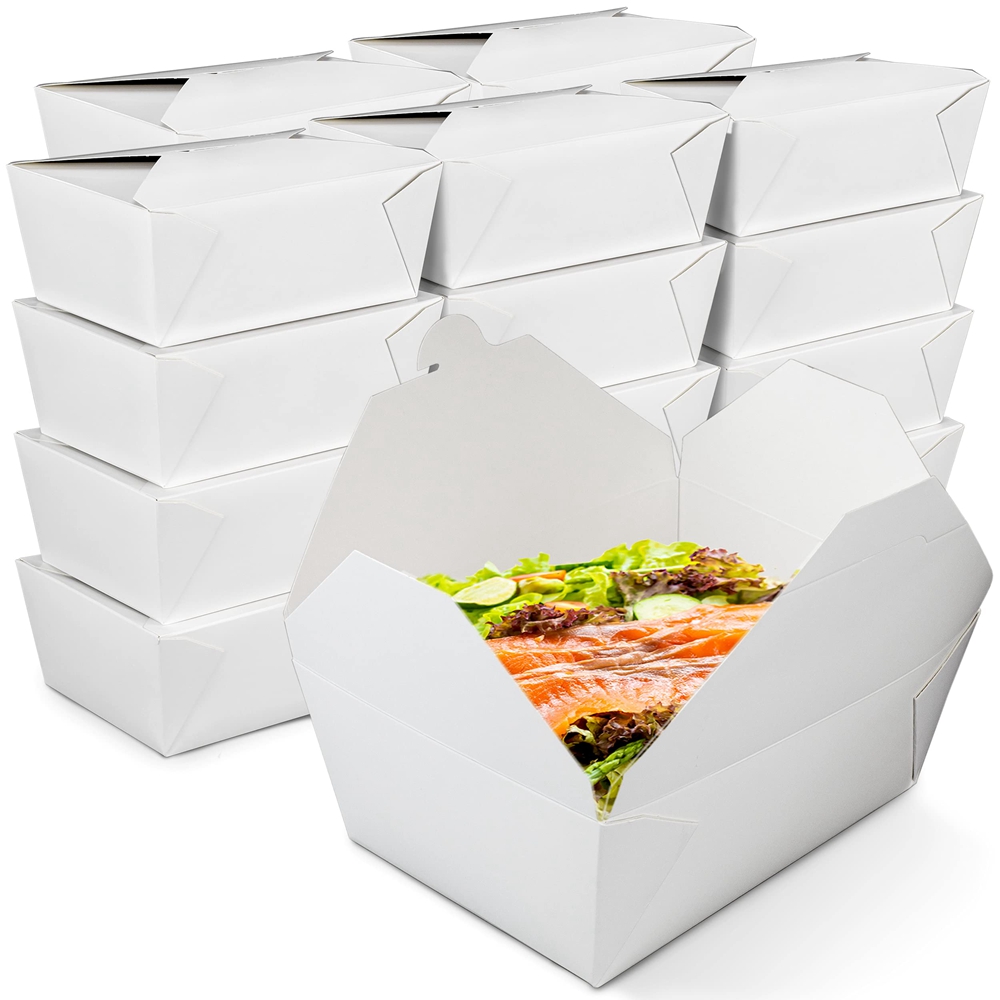 Disposable Salad Packaging Food Containers Kraft Paper Box for Fast Foods and Takeaway
