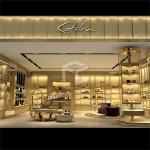 T5 LED Shoe Display Racks 5mm Thick MDF Shoes Showroom Display