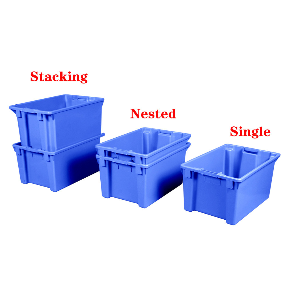 600x395x300mm Heavy Duty Plastic Moving Box Containers Plastic Vegetable Crates
