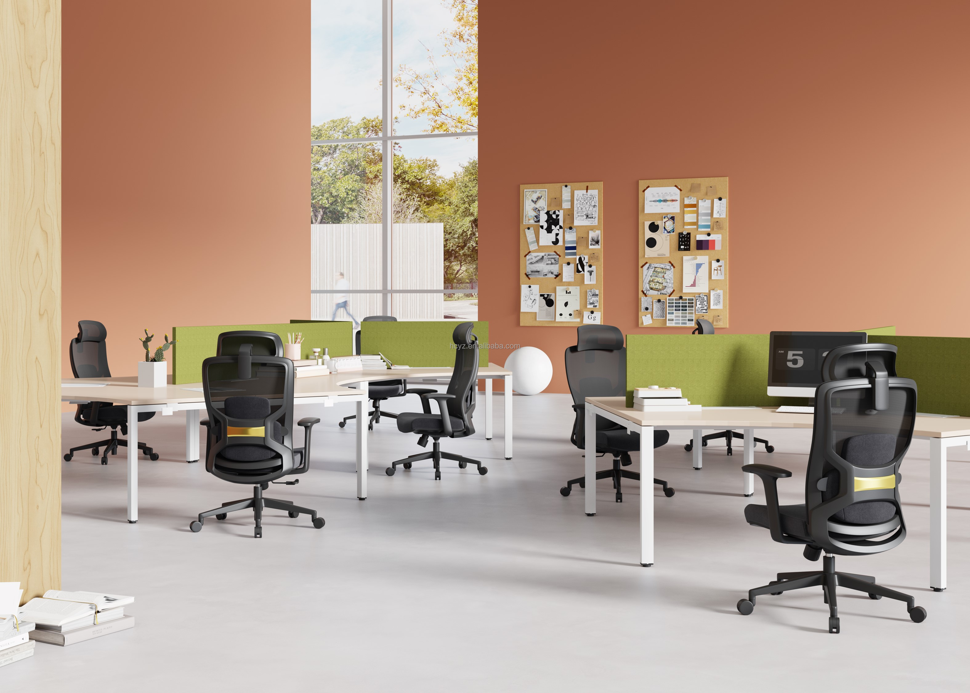 Customizable Mesh Executive Office Chair with Adjustable Armrest and Swivel Base