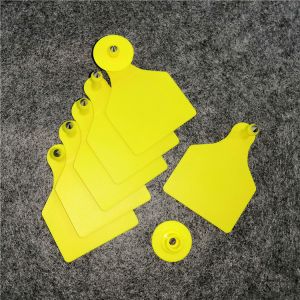 Waterproof Livestock Ear Tag for Cattle and Pig Identification in Yellow