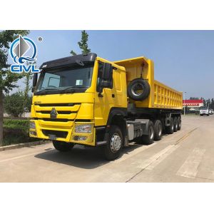 3 Axles 50 - 70T Sinotruk CIMC 45cbm Tipper Dump Trailer For Bauxite Ore Loading