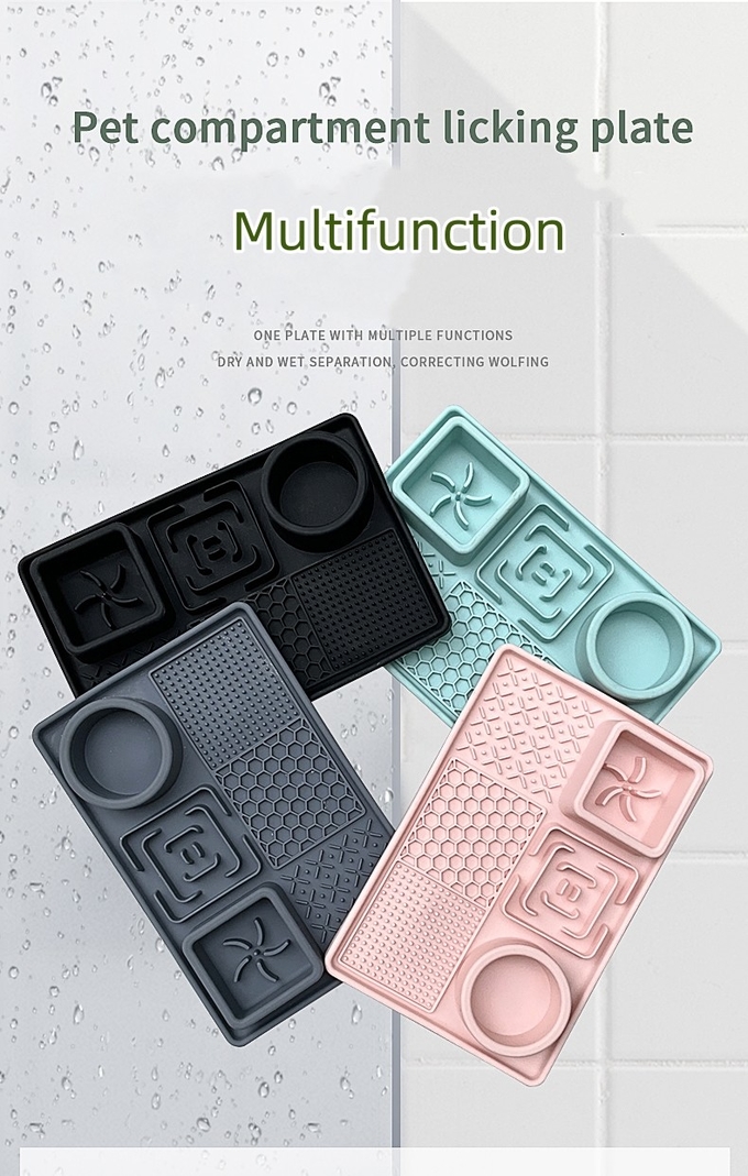 Dog Licking Mat Slow Food Bowl Food Grade Silicone With Suction Cup Pet Bowl