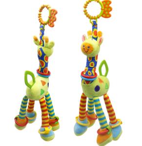 China Customized Logo Baby Plush Toy Lathe Hanging Newborn Giraffe Gum Ring Puzzle factory
