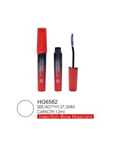 China 12ml Round Custom Mascara Tubes Red Overcap Empty Mascara Container factory