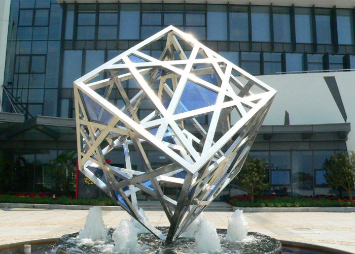 Globe Matt Finish Modern Stainless Steel Sculpture Art Design For Square Decor
