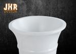 Trumpet Glossy White Fiberglass Urn Planters Centerpiece Table Vases Floor Vases
