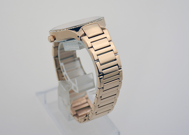 Stainless Steel Quartz Ladies Watches IP / PVD Rose Gold Two Layers Dial