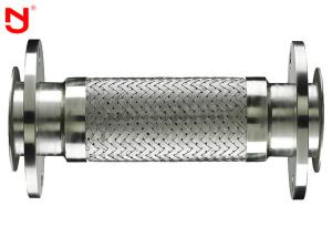China Double Wire Metal Braided Hose Steel Belt Net Both Ends Flange Connector Corrosion Resistant factory