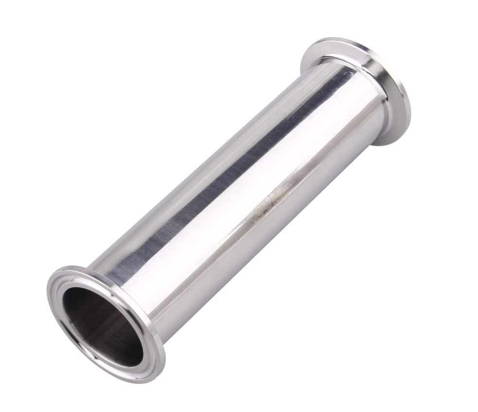 6" Length Sanitary Spool Tube with Clamp Ends Stainless Steel 304 Seamless Round Tubing