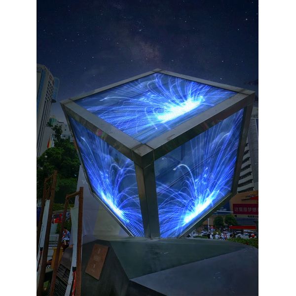 China Flexible LED Mesh Display P100 IP67 Waterproof RGB LED Mesh Screen For Glass Curtain Building factory