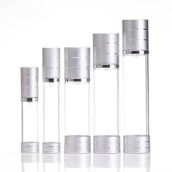 China PET Round 4oz Clear Airless Pump Lotion Bottle 50ml 100ml factory