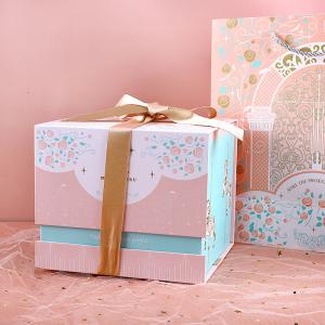 China Pink gift box fairy design white cardboard birthday exquisite gift box packaging customizable box factory