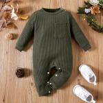 Custom Design Cotton Baby Clothes Baby Boy Romper Rib Knitting Unisex Onesie