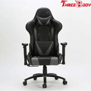 China High Back Ergonomic Gaming Chair , Black And Gray Big And Tall Gaming Chair factory