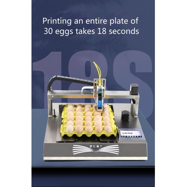 English Languages Smart Automatic Egg Inkjet Printer for Logo Bar Code and Expiry Date