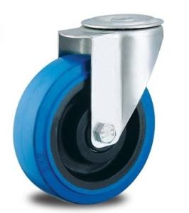 China 6 inch bolt hole caster swivel wheels hollow kingpin caster rubber castors factory