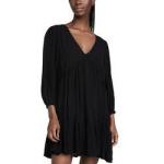 Ladies Gauze V Neck Dress for Women Puff Sleeve Clothing Manufacturers Rayon