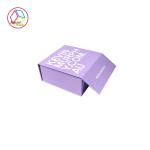 Foldable Four Color Printing Cardboard Gift Box Solid Purple Color