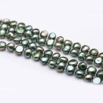 Green 7-8mm Freshwater Cultured Potato Shape Pearls Necklace 100 inches