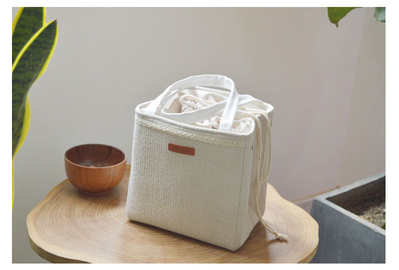 Outdoor H24Cm Waxed Canvas Insulated Lunch Cooler Bags