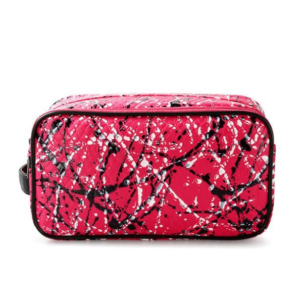 China Professional Customized Multi-Functional Double Zipper Canvas Cosmetic Bag factory