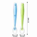 Early Stages Silicone Baby Spoon Clear Color Flexible Soft Tip Portable