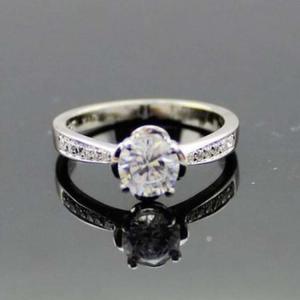 China White Gold Plated 925 Silver Ring Engagement Ring (F10) factory