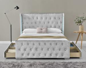 China Double Size Upholstered Platform Bed Frame factory