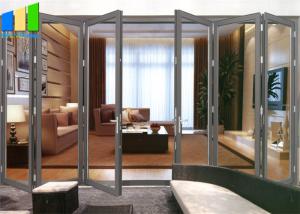 China Balcony Horizontal Folding Door Decorative Aluminum Frame Glass Bifold Door factory