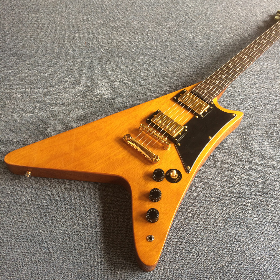 Custom V style electric guitar,Rosewood Fingerboard ,Dots inlays,Chrome hardware