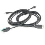 3m 12V PVC Custom USB Cables USB To Rj45 Black Straight Type