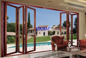 China Water Proof Wood Color Double Glazed Aluminium Doors For German Market factory