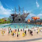 Multiple People Swim Wave Pool Open Air Outdoor Water Playground