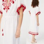 Embroidery Tassel Boho Cotton Dress Women