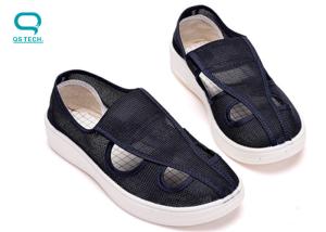 China PVC Sole Four Holes Clean Room Anti Static Work Canvas Shoes For Ladies factory