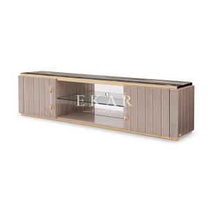 China Modern Luxury New Design Marble Tv Stand With 2 Cabinet factory