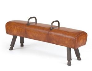 China Solid Wood Real Leather Long Bench Footstool Leather And Wood Footstool factory