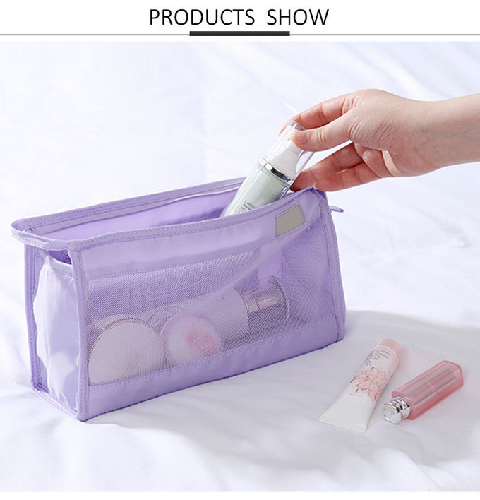Eco-Friendly Promotional Zipper Transparent Mesh Cosmetic Bag