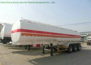 China 49m3 Stainless Steel Fuel Tanker Semi Trailer 3 Axles For Diesel ,Oil , Gasoline, Kerosene Transport factory