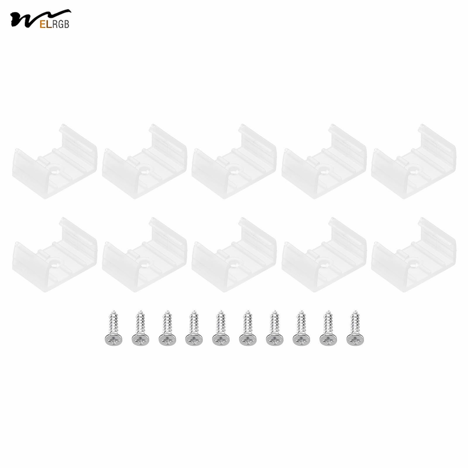 LED Strip Light Clips 40 Pack Mounting Bracket Fixing Clips Plastic Clamp Holders with Screws